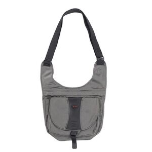 TUMI Crossbody Bag Travel Work School Canvas Nylon & Leather Pewter